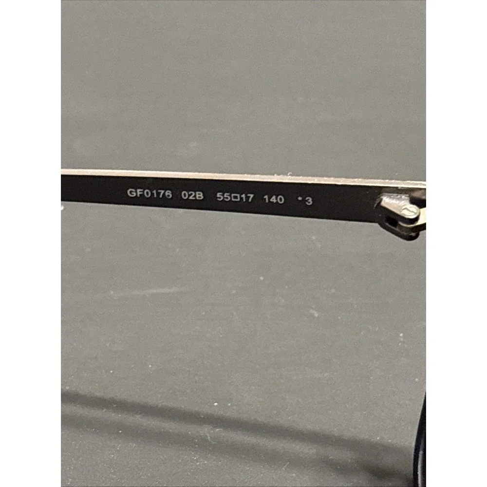 GUESS GF0176 02B Matte Black Rectangular Sunglasses 55-17-140 Gradient